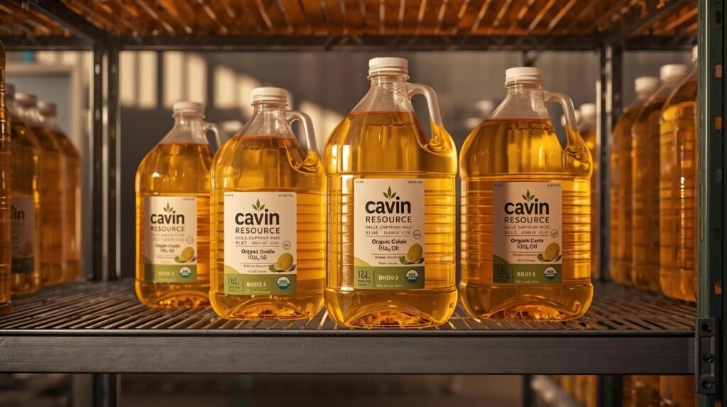 Organic canola oil, cold-pressed and refined, in bulk from Malaysia