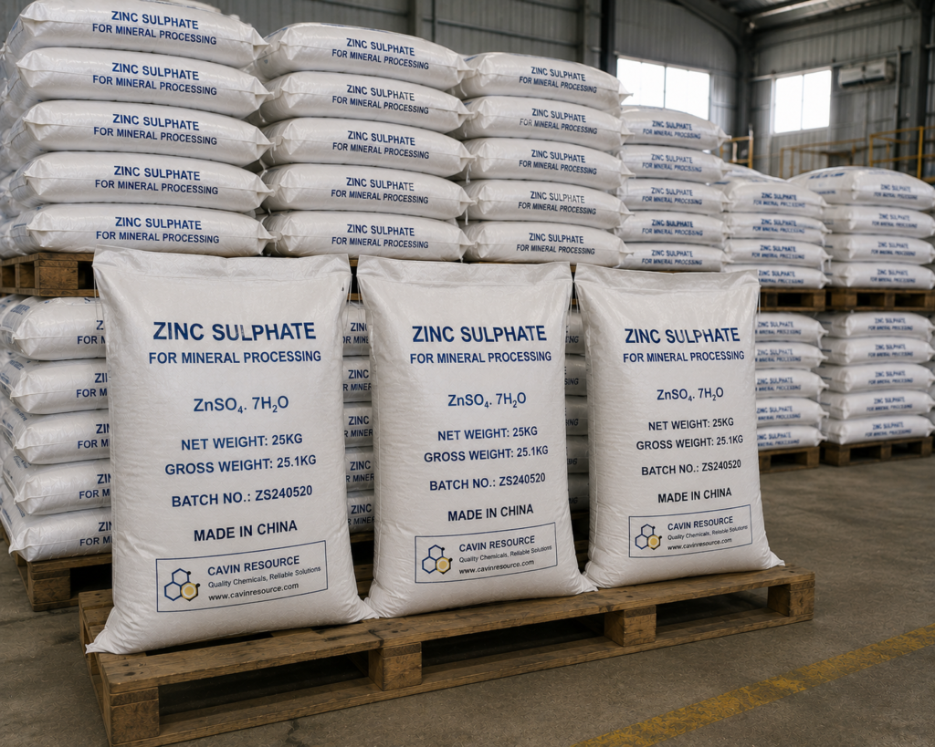 Zinc sulphate for mineral processing